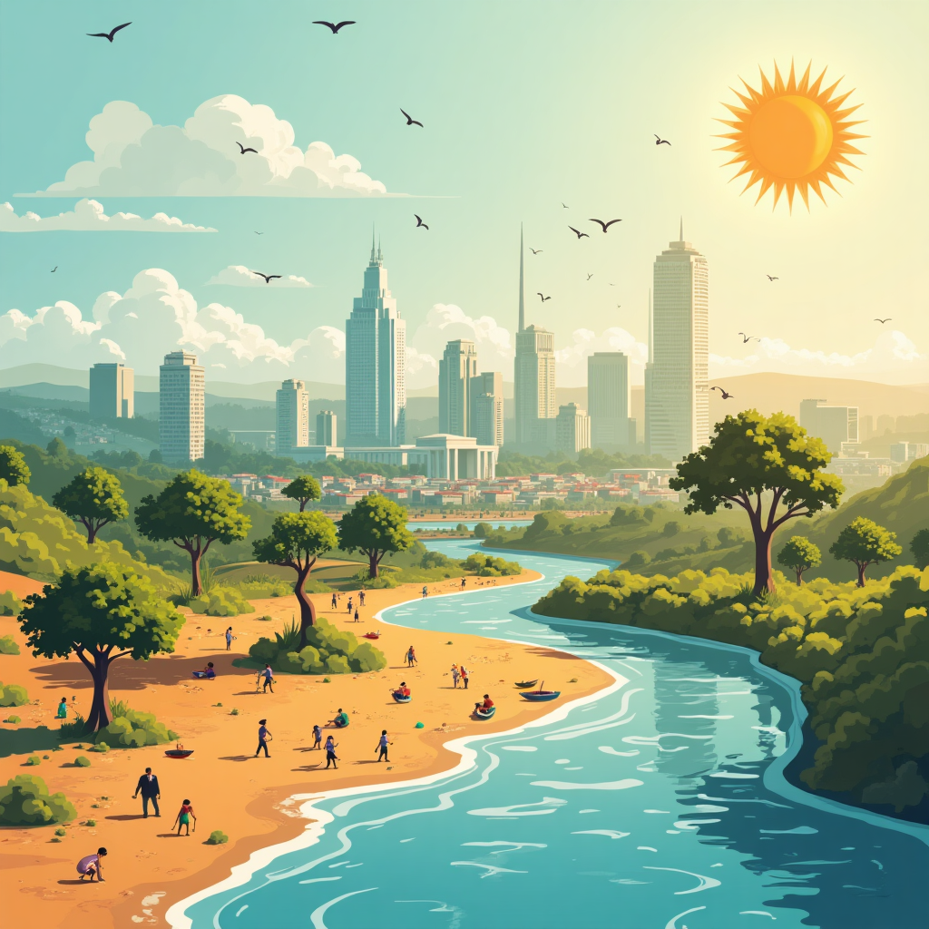 Adaptation strategies in India to combat rising temperatures in 2025, including sustainable urban planning, climate-resilient agriculture, renewable energy, and community initiatives